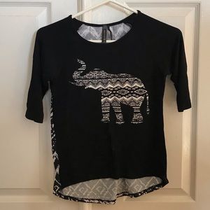 Tilly’s Full Tilt Elephant 3/4 Sleeve Shirt